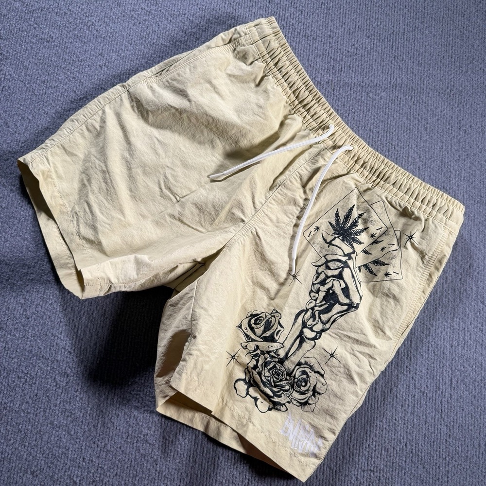Empyre Swim Shorts Mens Small Lined Elastic Waist Drawstring Nylon